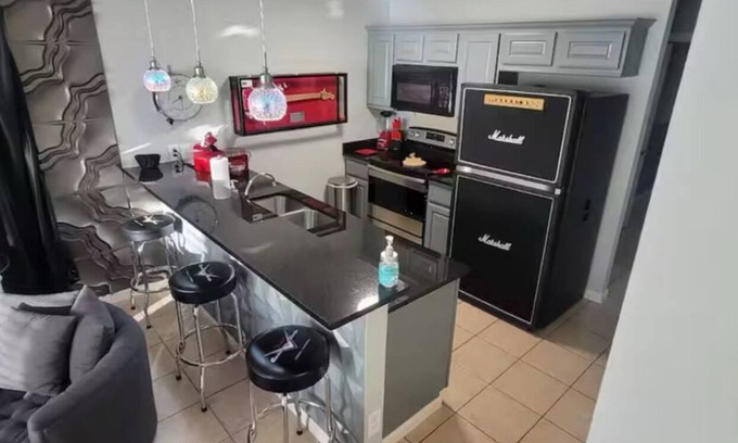 New Braunfels Condo | Rock-n-roll themed condo on the Guadalupe River located downtown New Braunfels