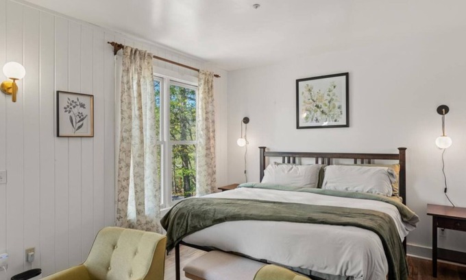 Townsend Hotel | Cozy Retreat with Fireplace & Balcony Overlooking Koi Pond