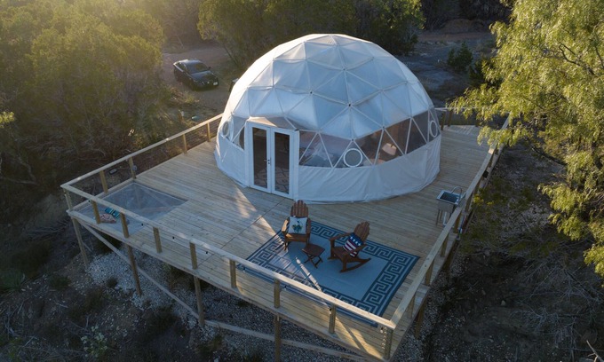 Marble Falls Villa | Enchanting Mountain View Glamping Dome for Stargazing Dreams