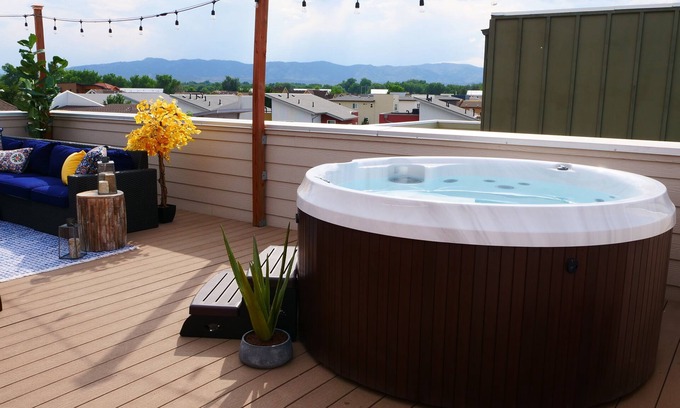 Old Town North House | Rooftop Oasis with Hot Tub & Mountain Views in Fort Collins