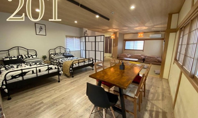 Minato Apartment | Room 201 in Osaka: Balcony, Kitchen & Perfect Score 10/10