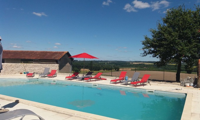 Courgeac Other | Scenic Vineyard Retreat with Private Pool & Spa for 19 Guests