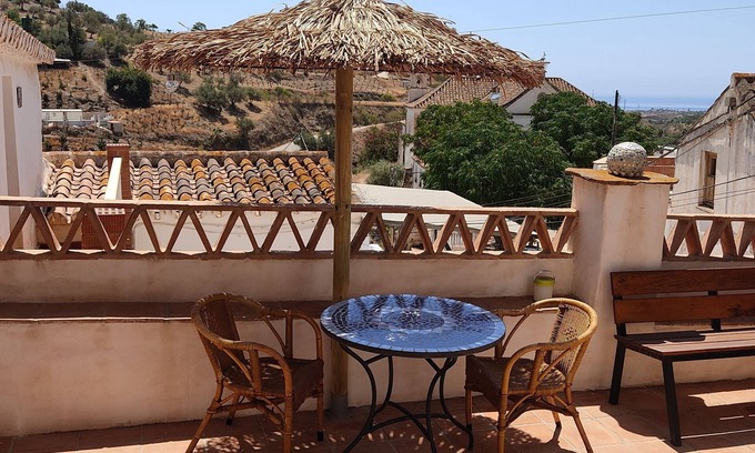Cajiz House | Cozy Cajiz Apartment with Ocean Views and Spa Amenities