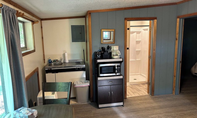 Sand Creek Cabin | Rustic cabins in secluded campground with lake access and woods to wander in.