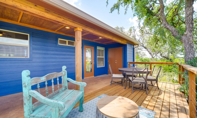 Paleface Homesteads Cabin | Guest Rated 10/10: Rustic Cabin with Deck by Lake Travis