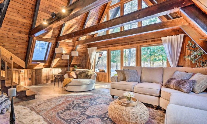 LaFayette House | Inviting LaFayette A-Frame Cabin with Game Room & Hot Tub