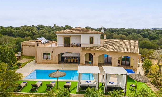 Campos Villa | Idyllic SA PEDRERA Finca with Pool for 8 in Scenic Fields