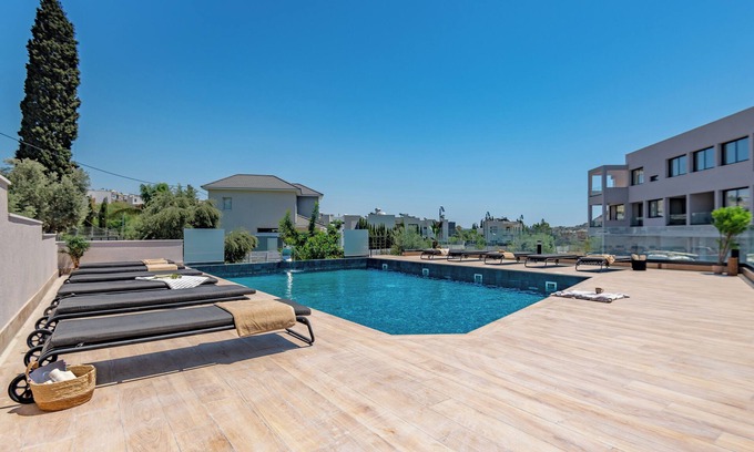 Agios Tychon Apartment | Sanders River Plaza: Cozy 2-Bedroom with Pool & Balcony