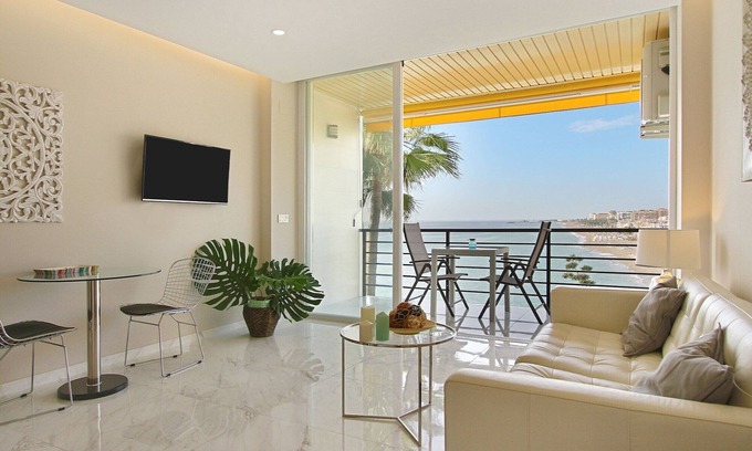 Carihuela Apartment | Seafront Santa Clara Castle: Rated 10/10 with Pool & Spa