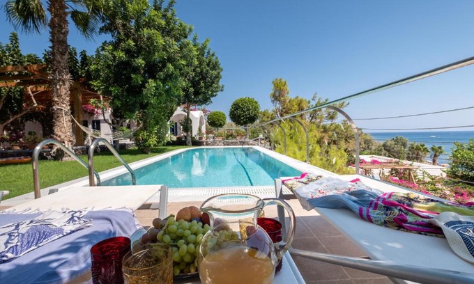 Kamari Villa | Elegant Santorini Mystique Garden Villa with Ocean Views