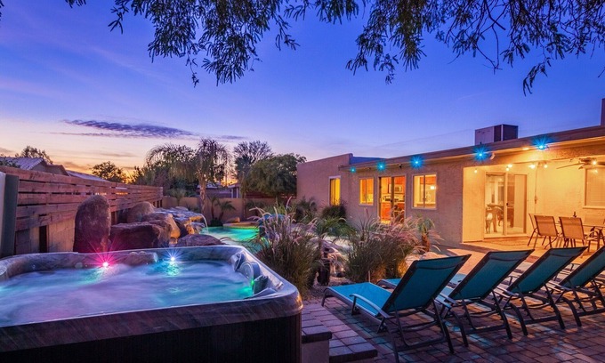 Paradise Valley Village House | Inviting 8BR Estate with Unique Waterfall Pool & Spa