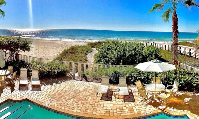 Indian Rocks Beach Apartment | Sea Side #102: Beachfront Bliss with Family-Friendly Amenities
