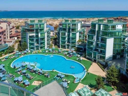 Primorsko Apartment | Scenic Sea View Studio with Pool & Family-Friendly Vibe