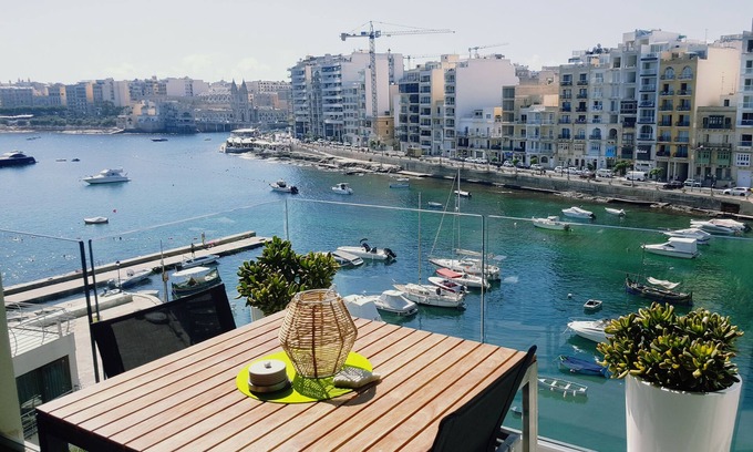 Paceville Apartment | Unobstructed Views & Pool Access at Spinola Bay Retreat