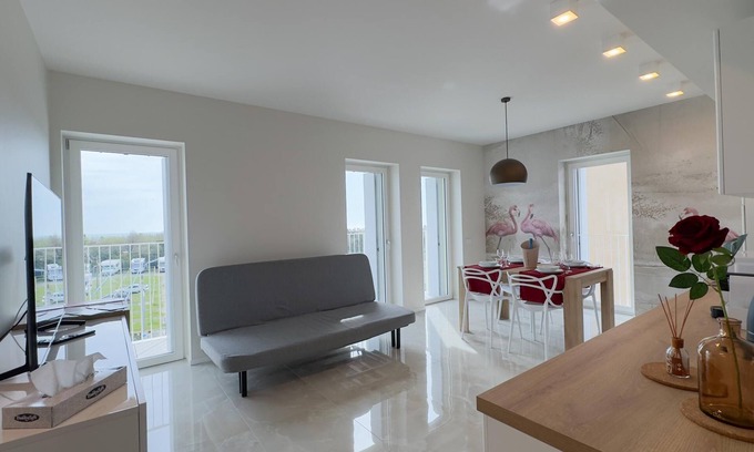 Chioggia Apartment | Seafront Modern Farmont Flamingo Suite with Breakfast & More
