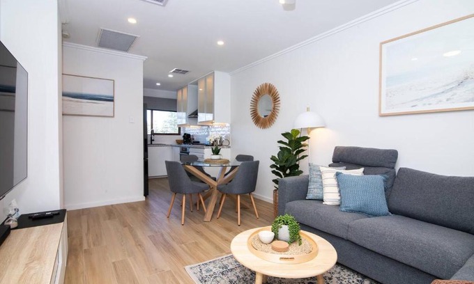 Henley Beach South Apartment | Coastal Chic Escape at Seaside Smart Home - 4 Star Stay
