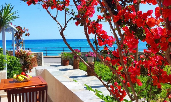Milatos Beach Apartment | Idyllic Seaside Studios with Oceanfront Views & Pool Access