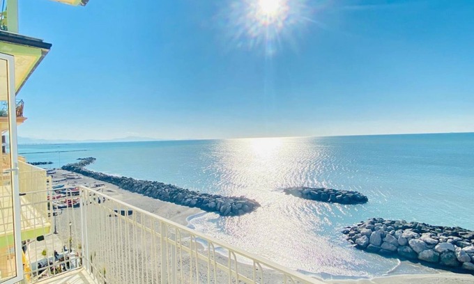 Salerno Apartment | Seaview Balcony Apartment: Steps from the Beach & Family Ready