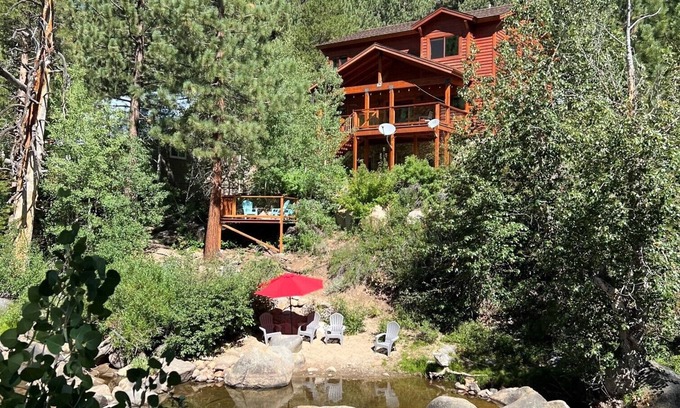 Markleeville Cabin | Cozy Riverfront Cabin with Man Cave & Exceptional Rating