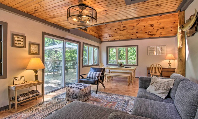 Wauzeka Cabin | Charming A-Frame Hideaway with Spa and Wraparound Deck
