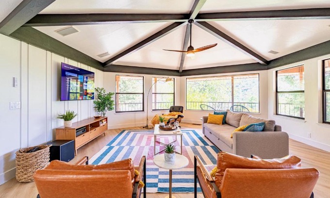 Three Rivers Villa | Secluded Mountain Top Family Retreat with Spa and Arcade