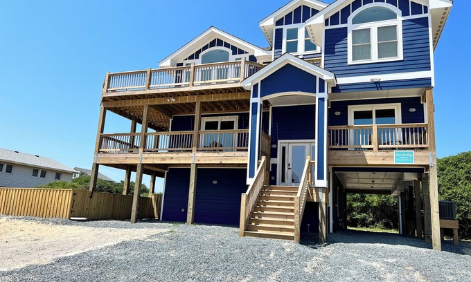 Carova Beach House | Unwind at Our 7-Bedroom Semi-Oceanfront Retreat with Pool