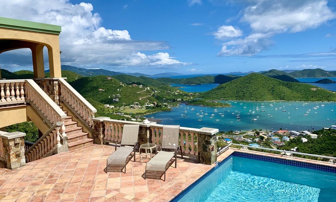 Lower Carolina Villa | Unforgettable Coral Bay Views with Private Pool Access