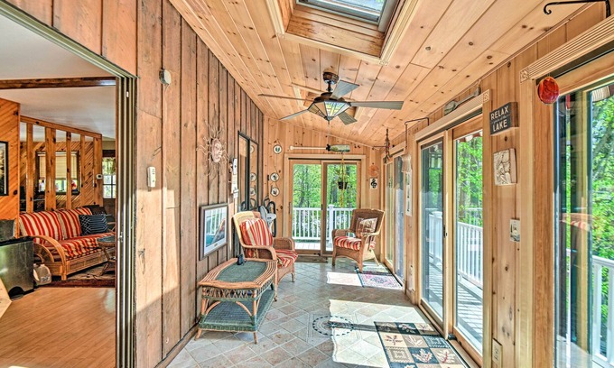 East Wakefield Cabin | Tranquil Lakefront Cabin with Kayaks and Fire Pit!