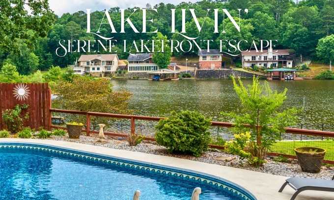 Mid America House | Idyllic Lakeside Getaway with Pool, Dock & Spa Amenities