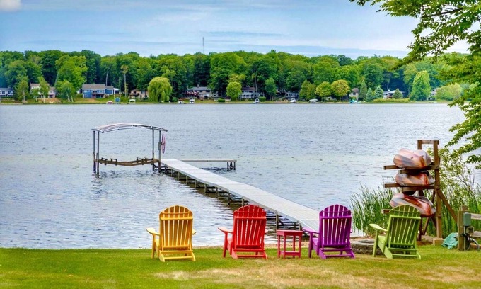 Grawn House | Tranquil Lakehouse with Private Beach & Exciting Amenities