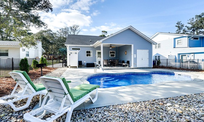 Yaupon Beach House | Oceanfront Oak Island Retreat with Private Saltwater Pool