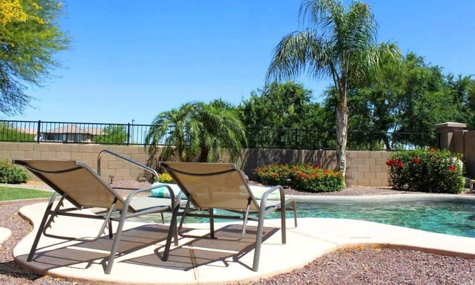 Sanalina House | Relaxing Vacation Home with Private Heated Pool & Park