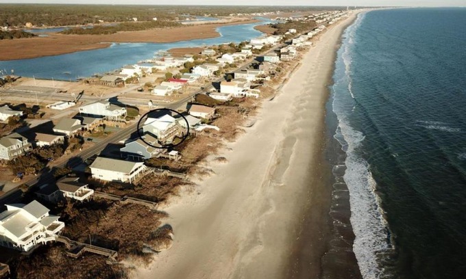 Oak Island House | Beachfront Serenity Sands Retreat with Pool & Ocean Views