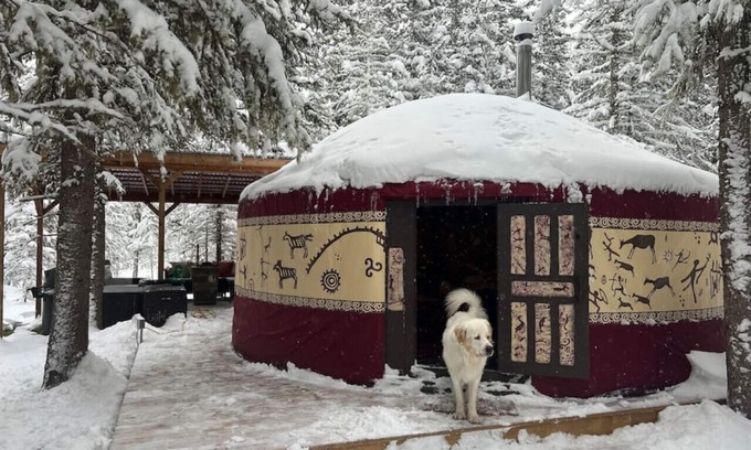 Bragg Creek RV Rental | Experience Shanti Yurt with Private Hot Tub in Bragg Creek