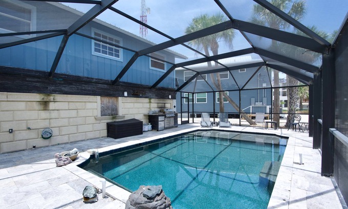 Fort Myers Beach House | ☀️Shared Pool + Grill | Pet Friendly | Short Walk to Beach | Eucalyptus B☀️