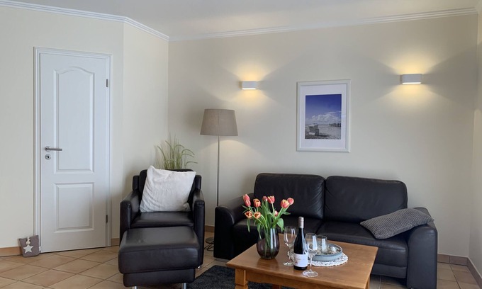 St. Peter-Ording Apartment | Shell House Apartment 2: Oceanfront Retreat with Spa Access