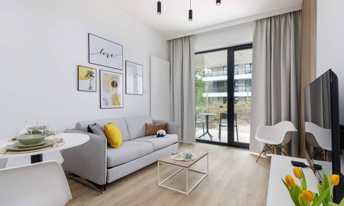 Trzebiatow Apartment | Shellter Apartment: Beachside Retreat with Terrace & A/C