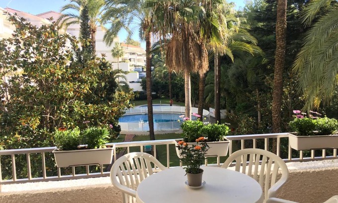 Golden Mile Apartment | Serene Oceanfront Retreat with Pool and Hot Tub