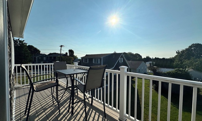 Ocean Bluff-Brant Rock House | Short walk to the beach! See & hear the ocean in the distance. Great living area