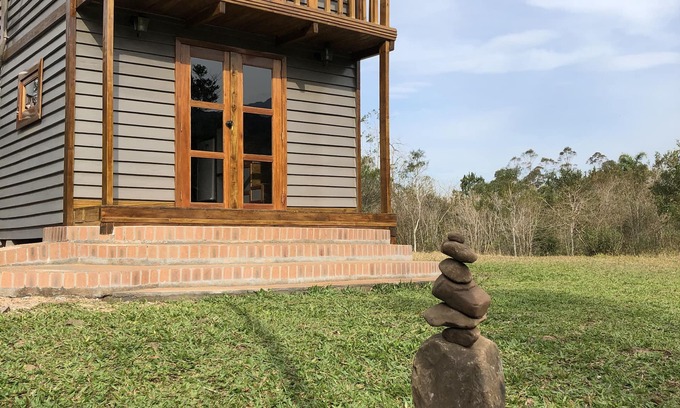 Praia Grande Ski Chalet | Unique Silver Coin Tiny House with Canyon Views