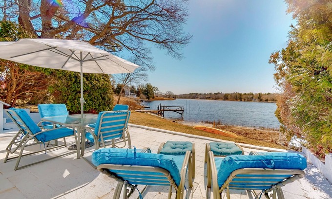Marion House | Ideal Riverfront Retreat with Dock, Fireplace & Ocean View