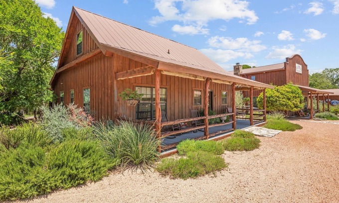 Fredericksburg Cabin | Sister Creek Ranch - First Cabin - Hot Tub - Fireplace - Hill County Views