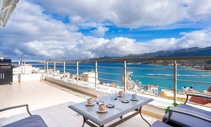 Sitia Apartment | Scenic Sitia Panoramic Penthouse Near Sandy Beach Awaits