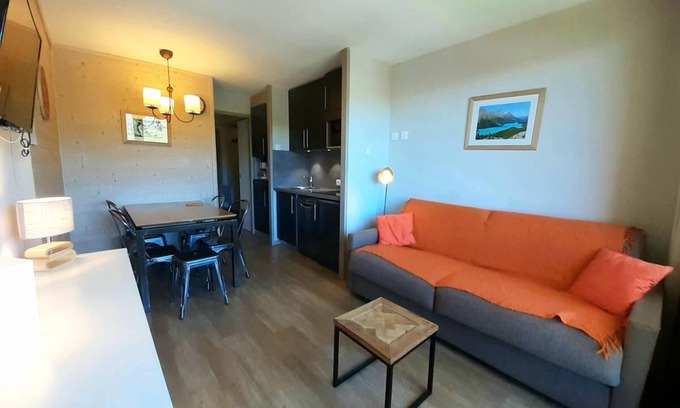 Saint-Julien-Mont-Denis Apartment | Prime Location: Mountain View Balcony Near La Plagne Center