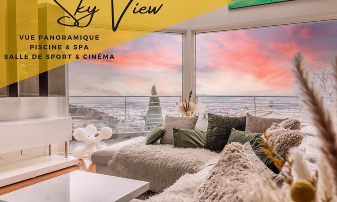 Ceyrat Villa | Relax at Sky View Cinema with Pool & Spa Amenities