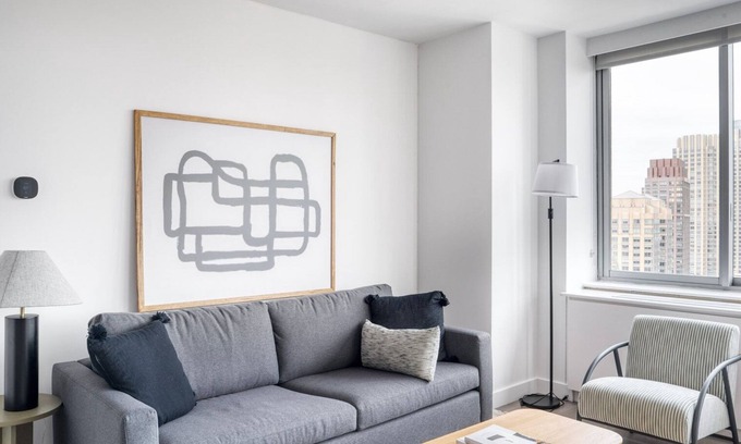 Lincoln Square Apartment | Modern 2BR Retreat with Gym & Balcony Near Central Park