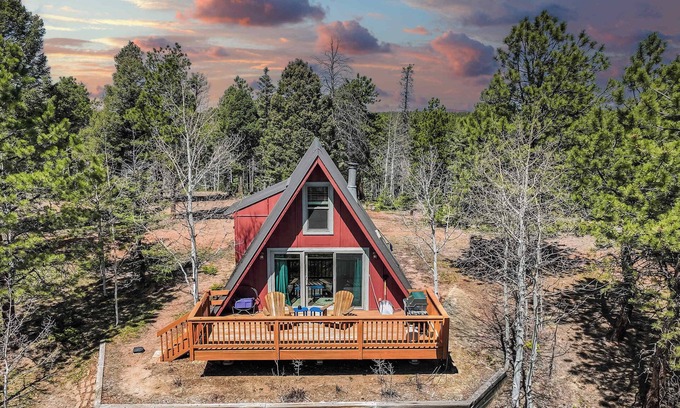 Divide House | Sloped Summit! Rustic A-Frame Cabin w Scenic Views