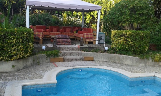 Fabron Condo | Idyllic Pool Villa Steps from the Beach in Nice