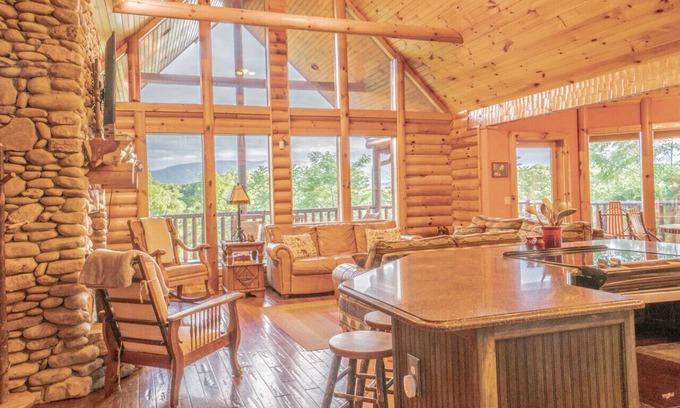 Dandridge Cabin | Unforgettable Smoke Rise Lodge with Lake Views & Hot Tub
