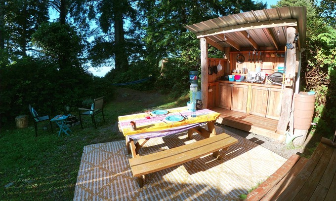 Ucluelet RV Rental | Oceanfront Bliss at So Damn Lucky Glamping, Rated 9.6/10